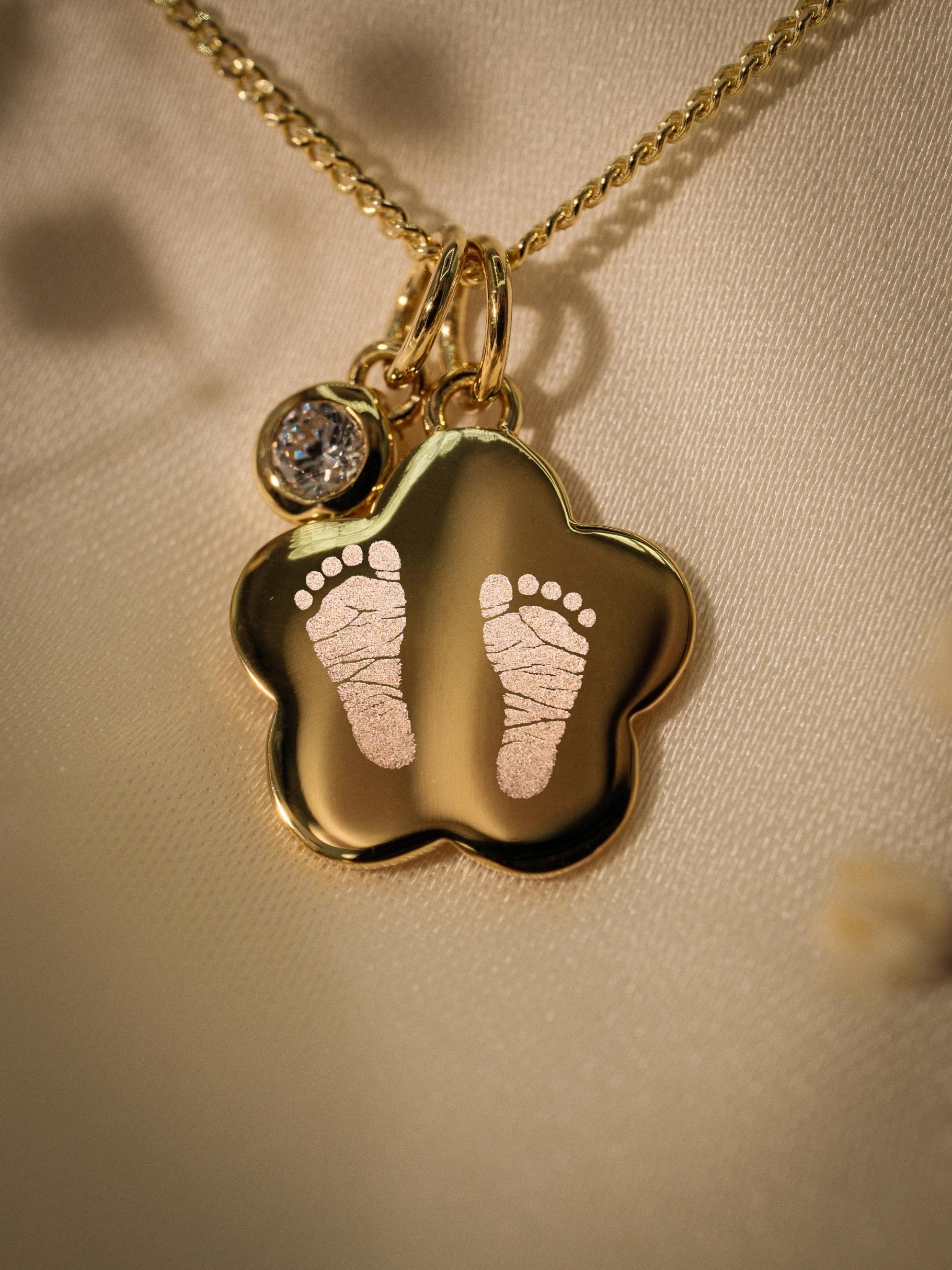 Fußabdruck Halskette – Élise (14k vergoldet)