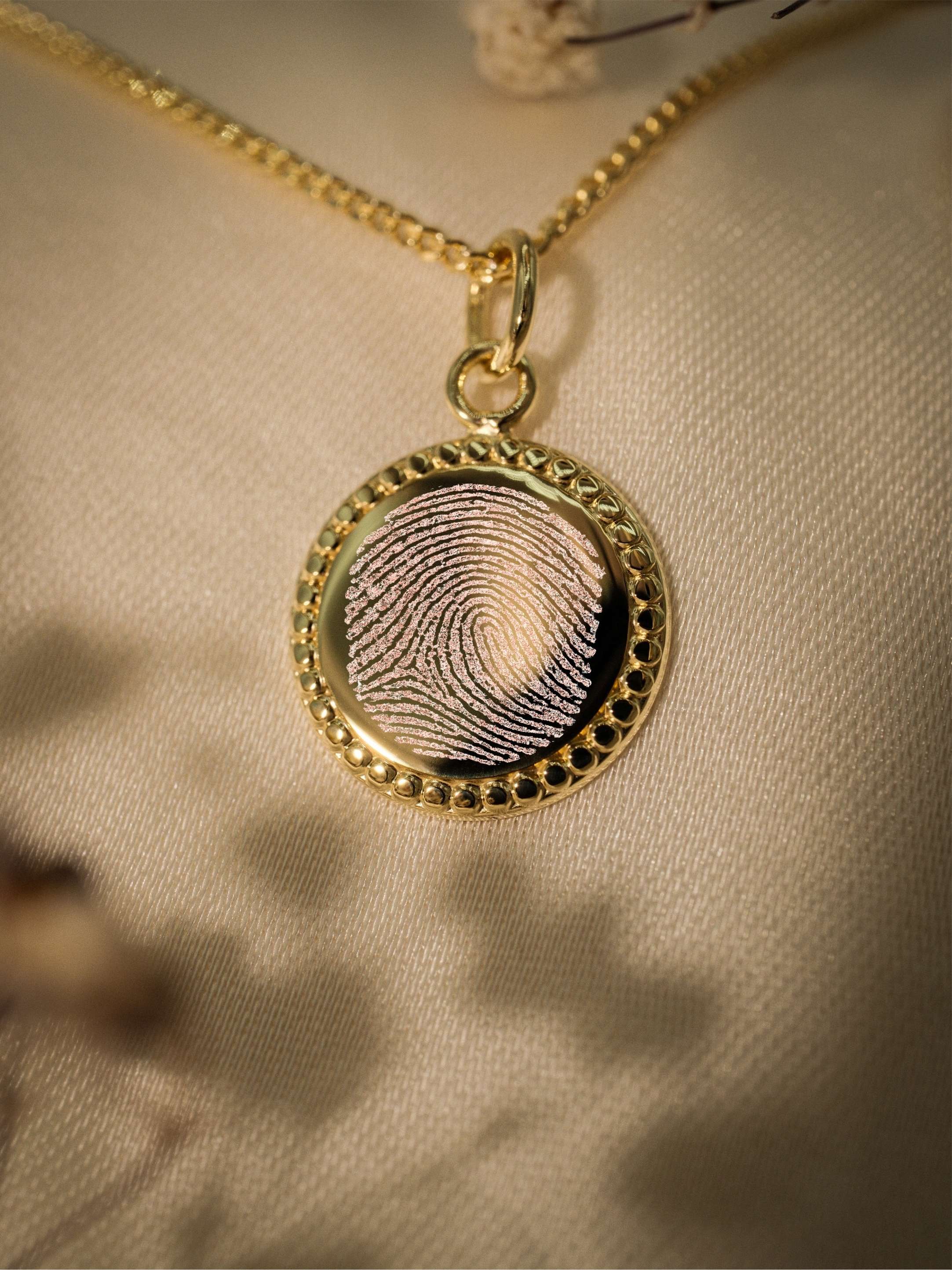 Fingerabdruck Halskette – Lumière (14k vergoldet)
