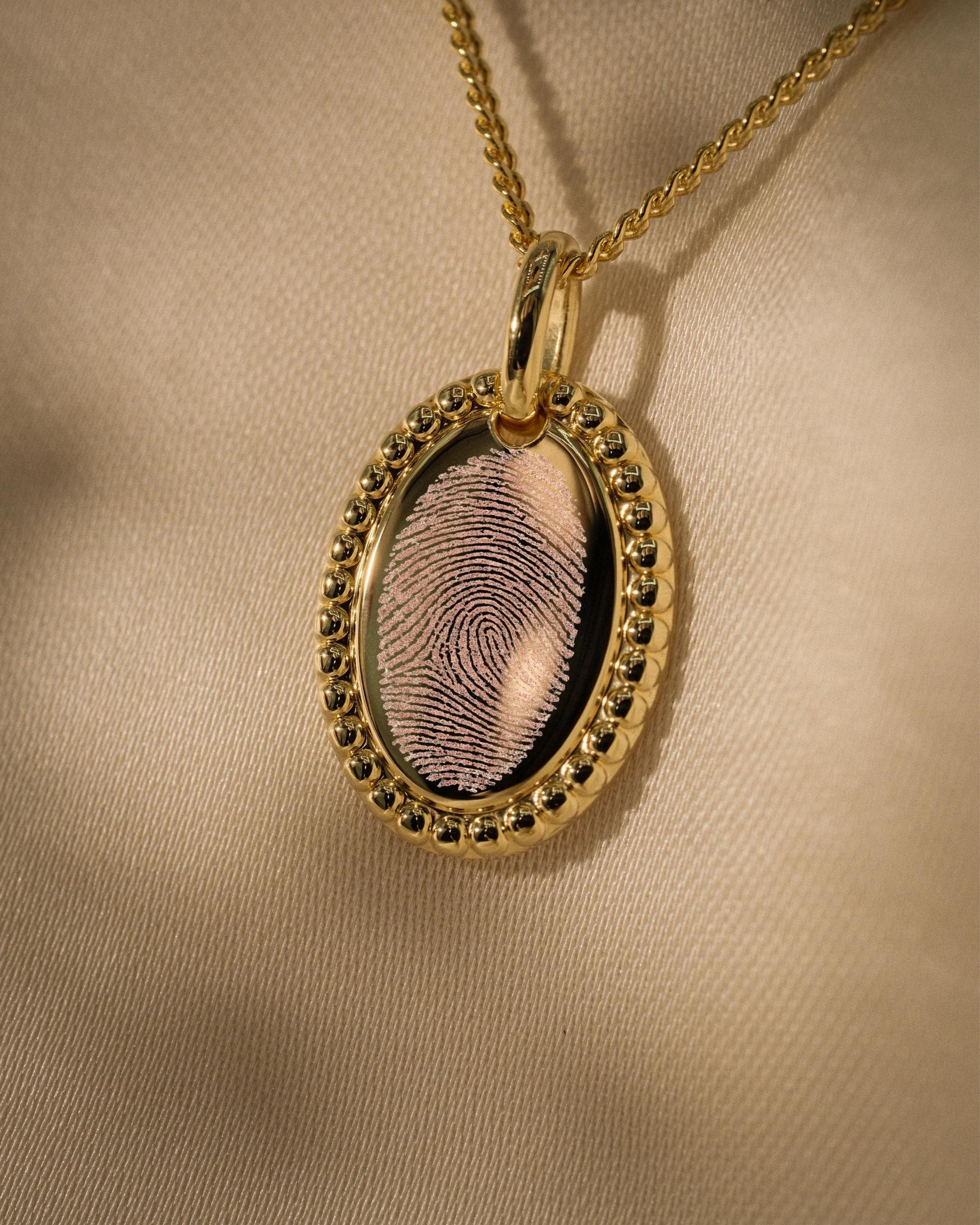 Fingerabdruck Halskette – Valentina (14k vergoldet)