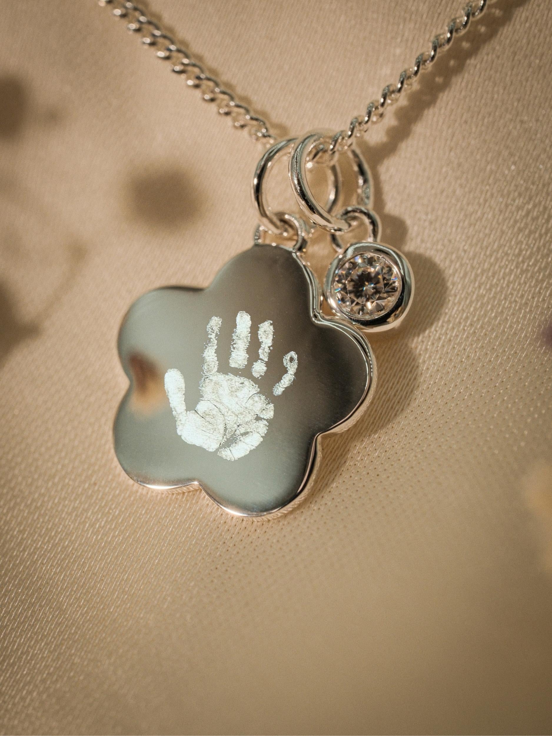 Handabdruck Halskette – Élise (925 Silber)