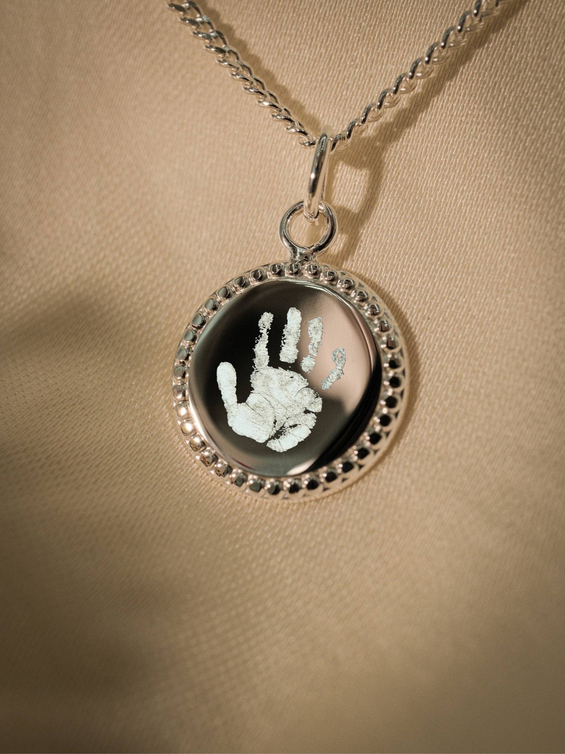 Handabdruck Halskette – Lumière (925 Silber)