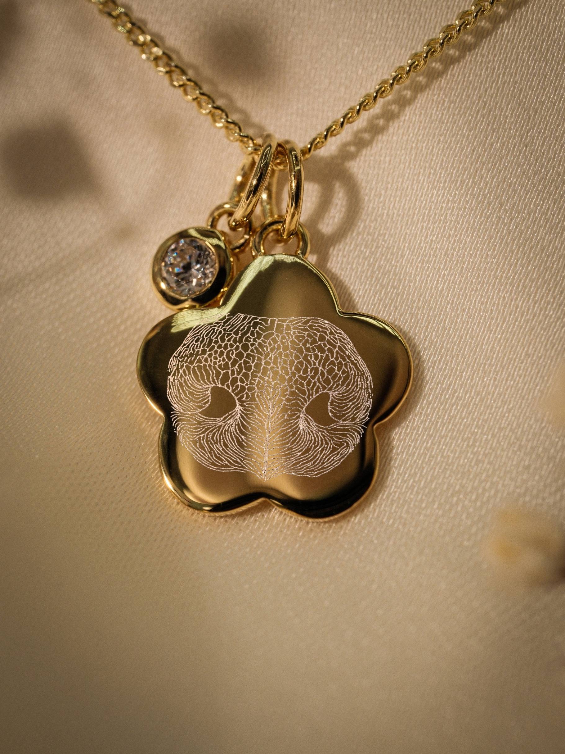 Nasenabdruck Halskette – Élise (14k vergoldet)