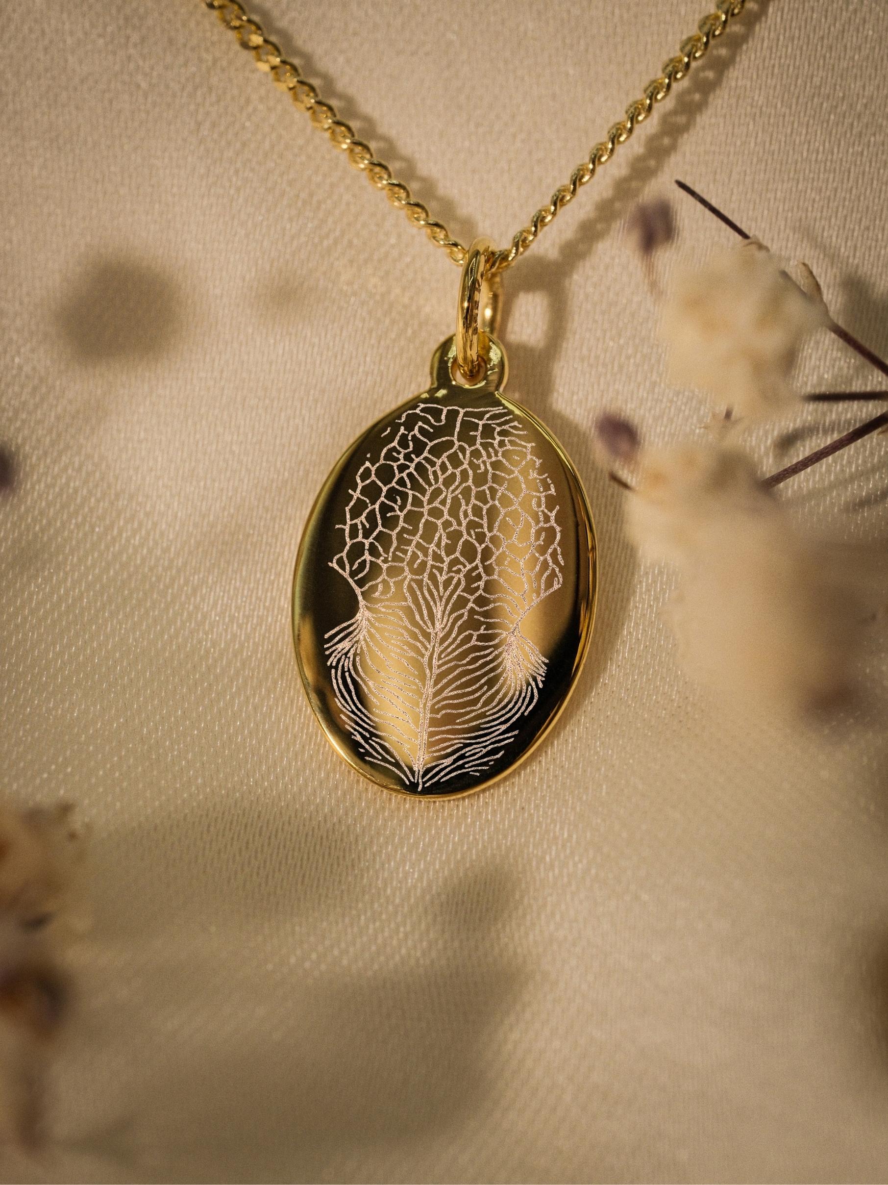 Nasenabdruck Halskette – Mila (14k vergoldet)