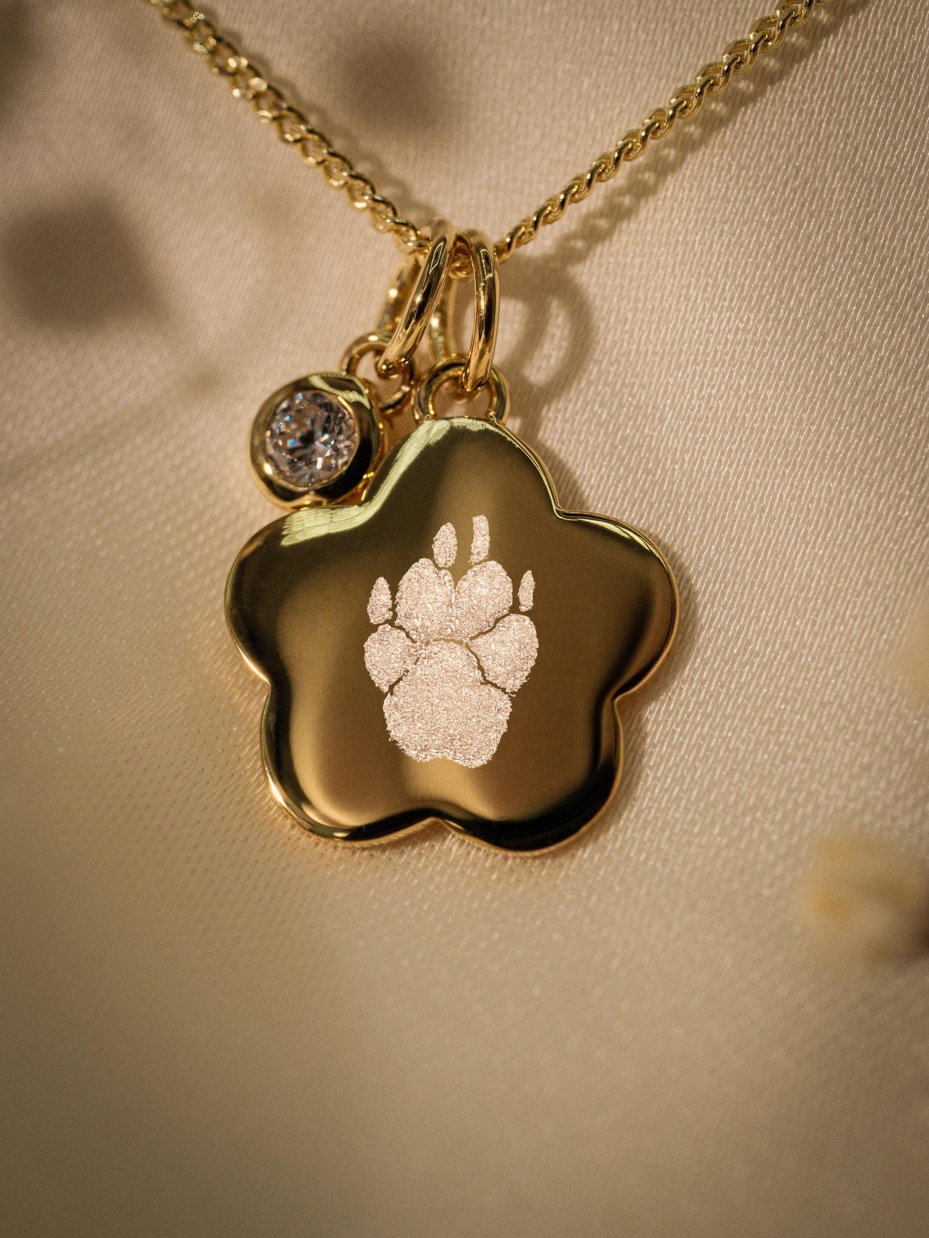 Pfotenabdruck Halskette – Élise (14k vergoldet)