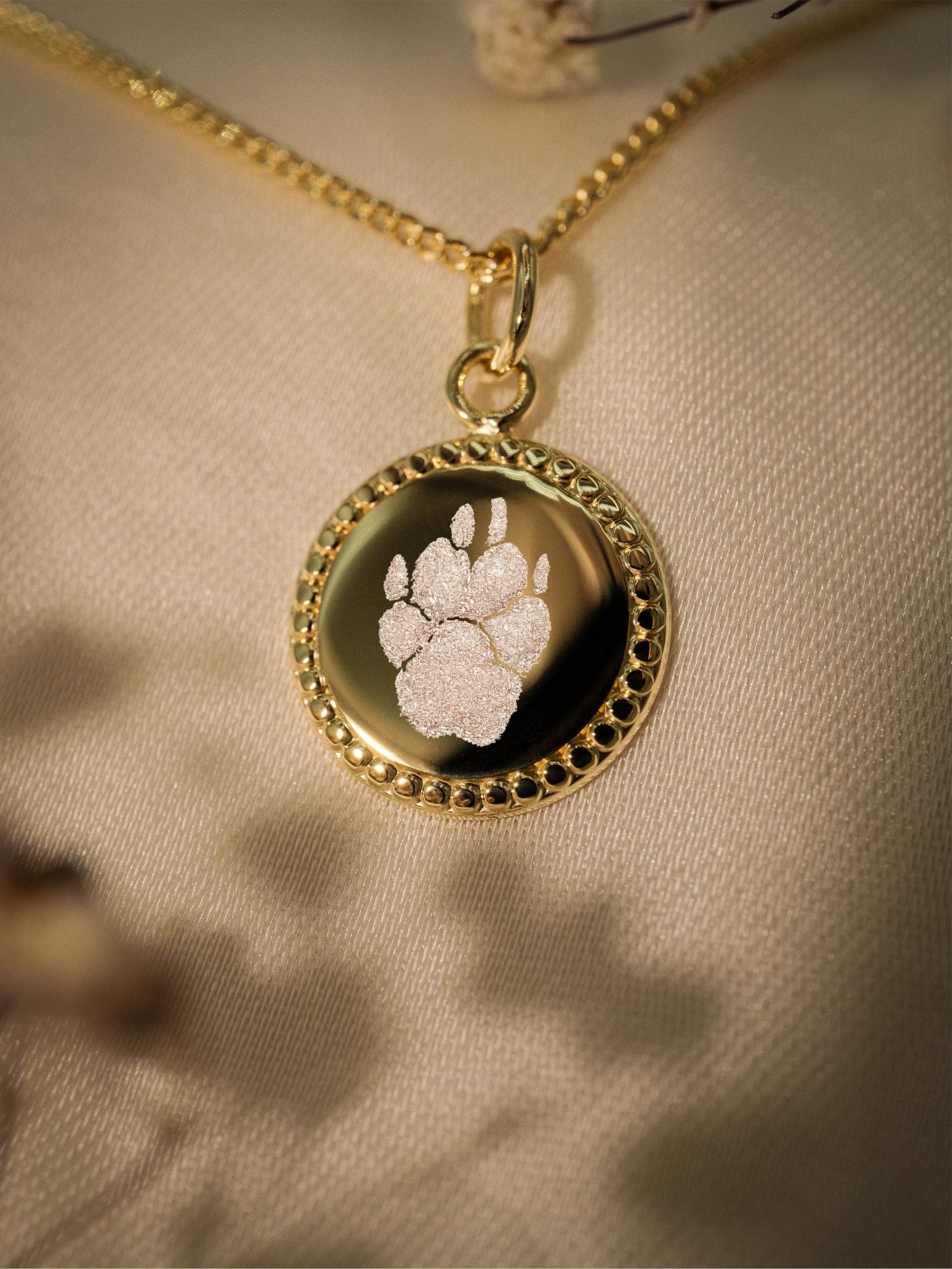 Pfotenabdruck Halskette – Lumière (14k vergoldet)