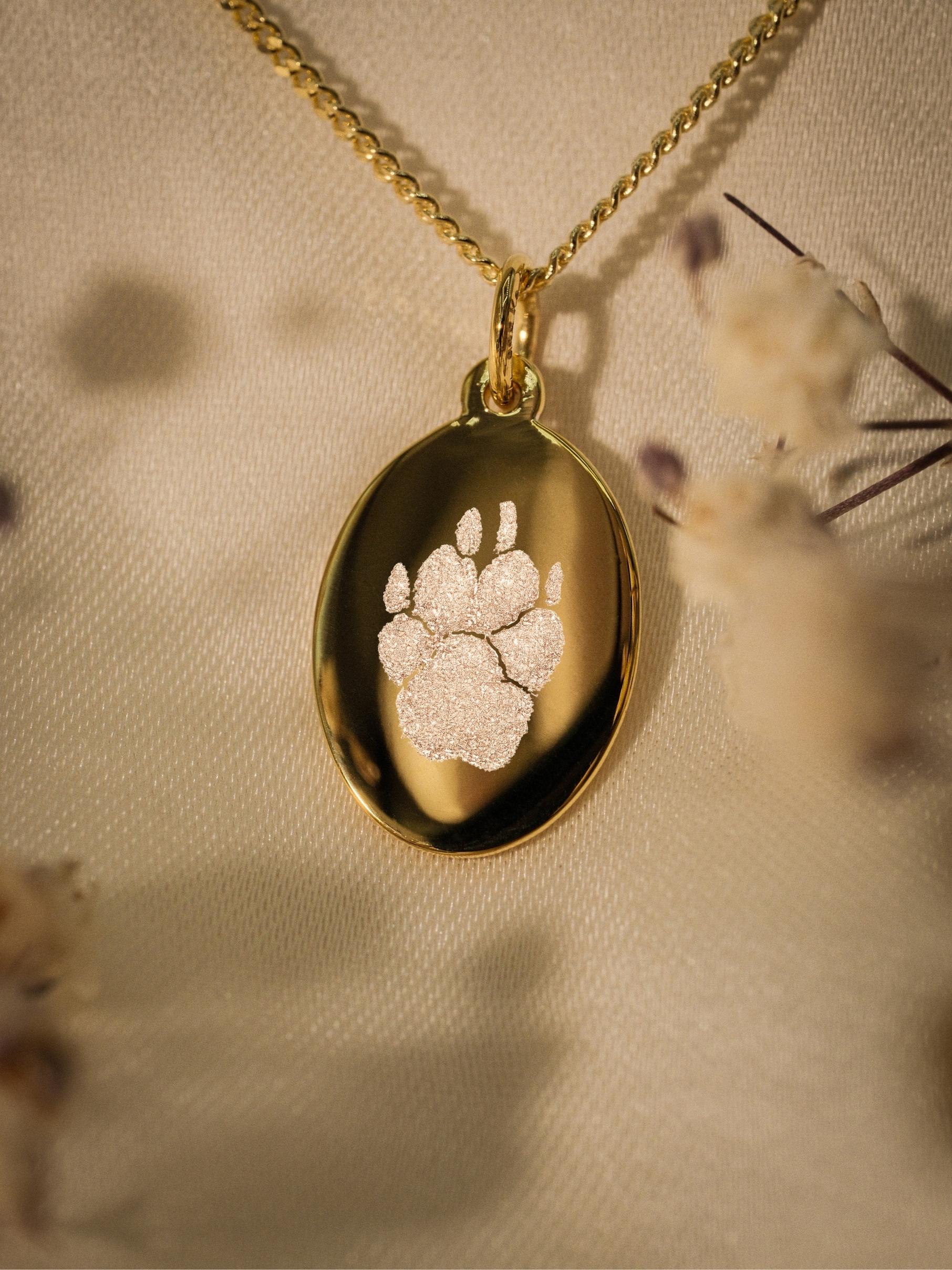 Pfotenabdruck Halskette – Mila (14k vergoldet)