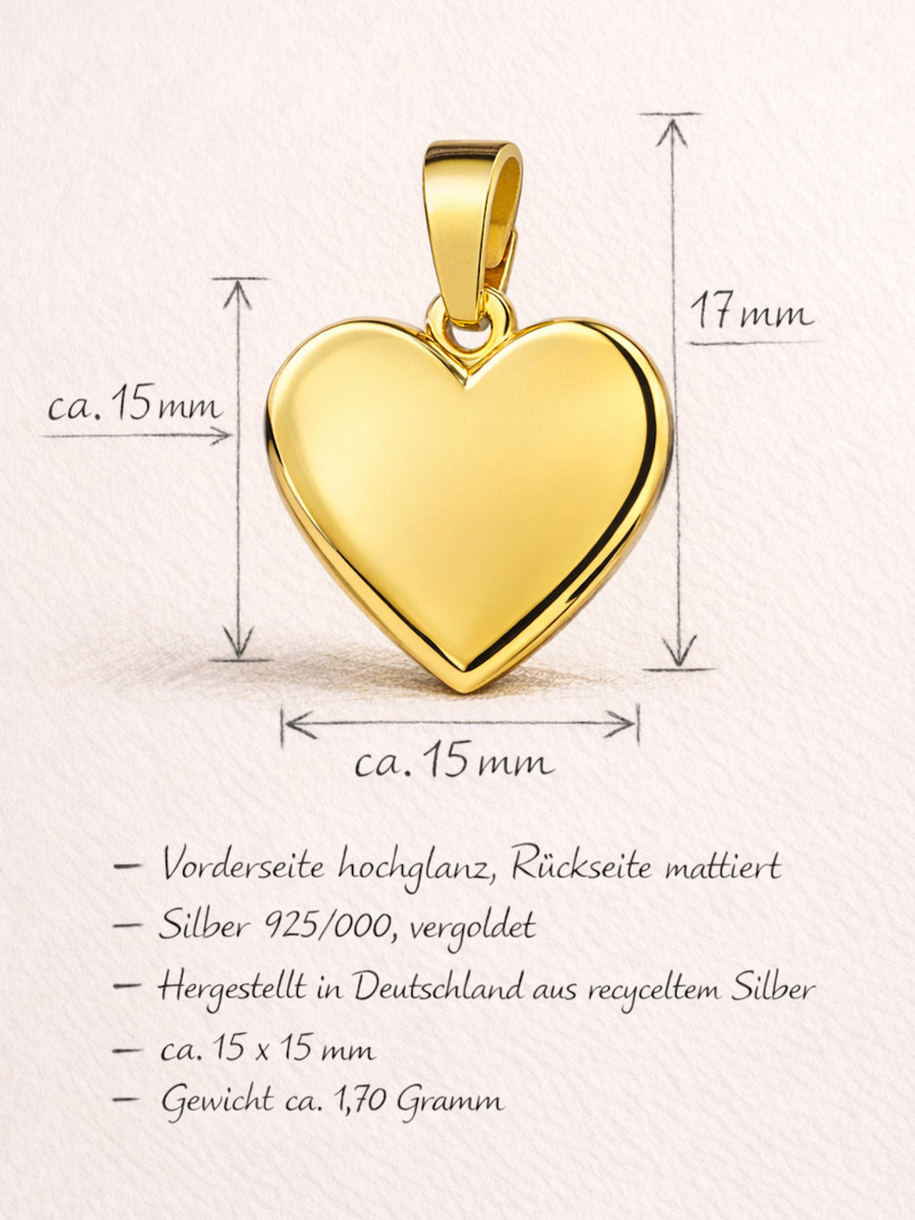 Handschrift Halskette – Amélie (14k vergoldet)