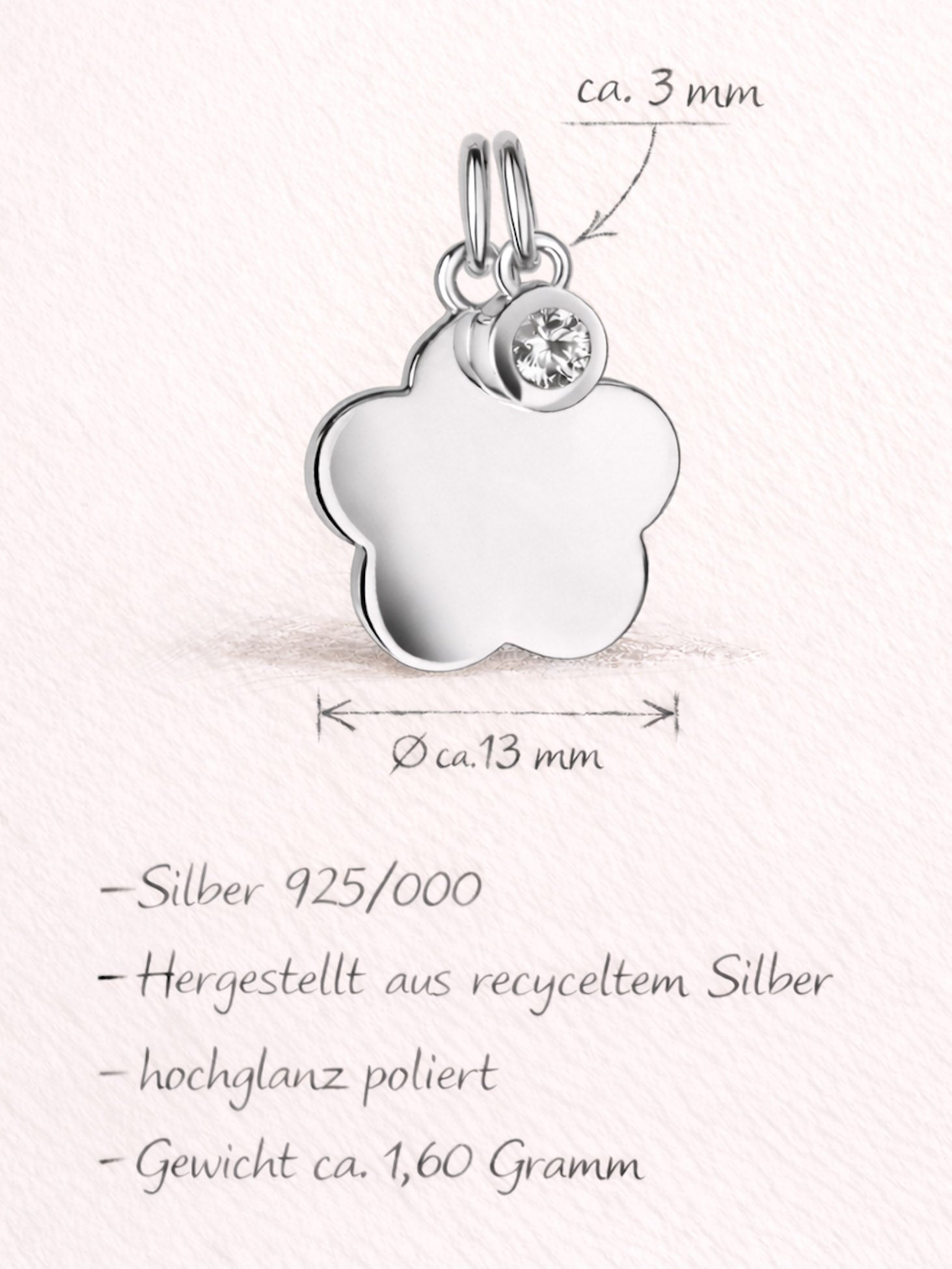 Handschrift Halskette – Élise (925 Silber)