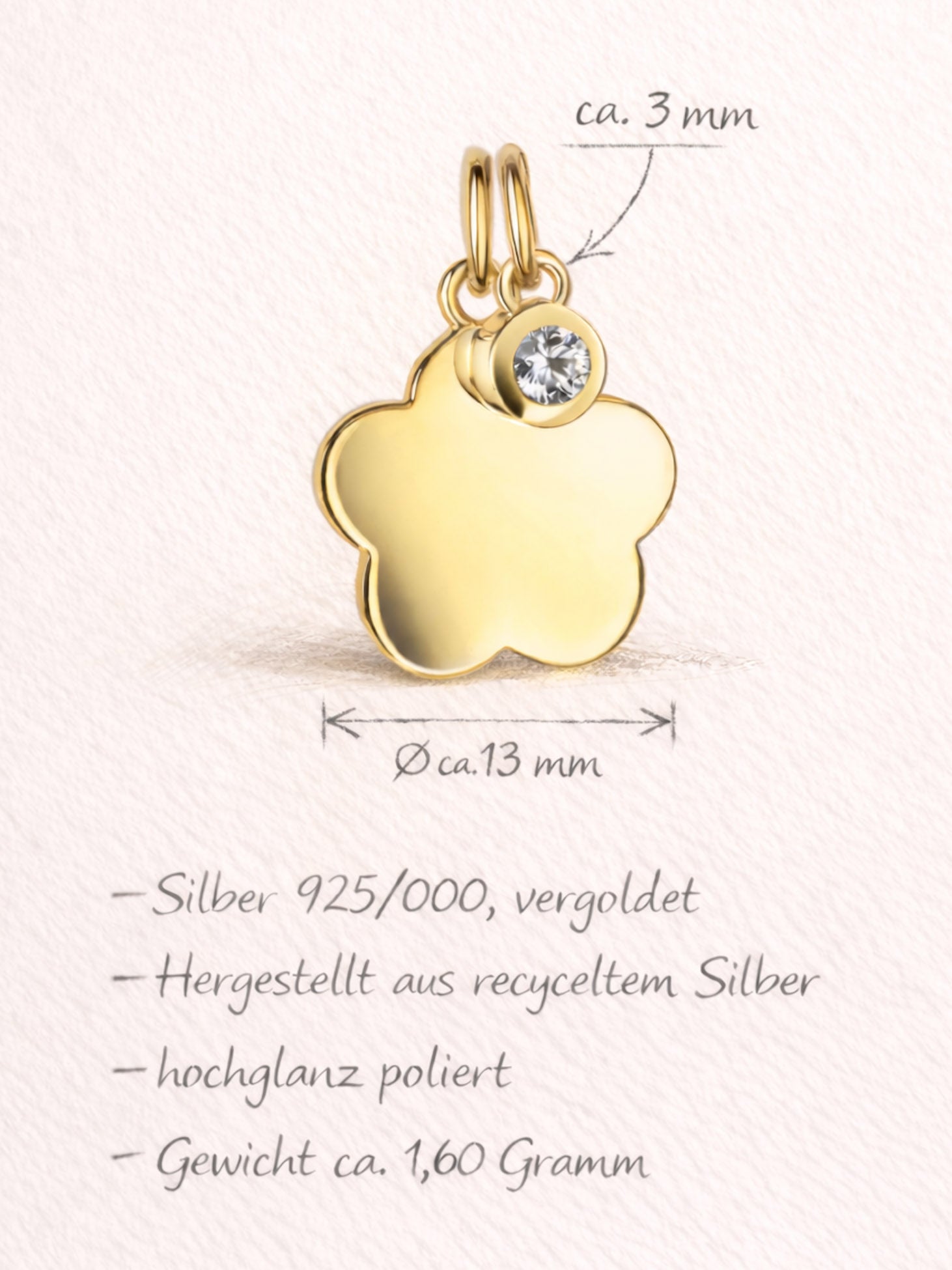 Fußabdruck Halskette – Élise (14k vergoldet)